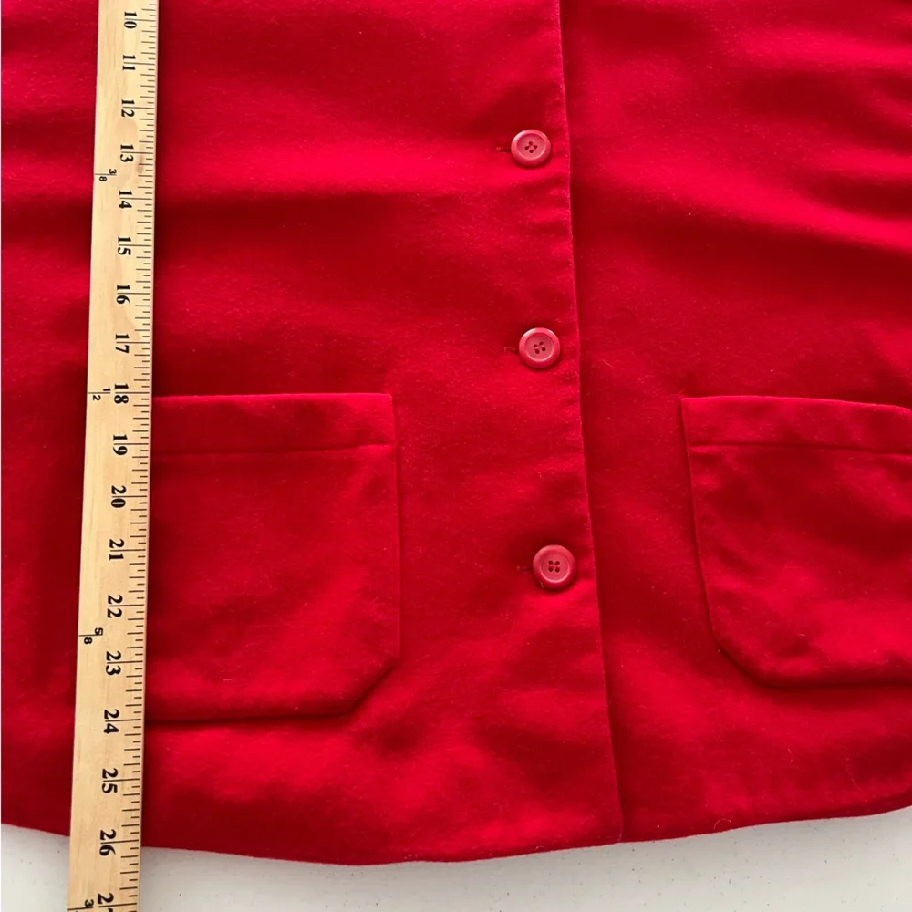 VTG Pendleton Poncho Womens 100% Virgin Wool Made USA Cape Pockets Red Size S/M - Picture 9 of 15